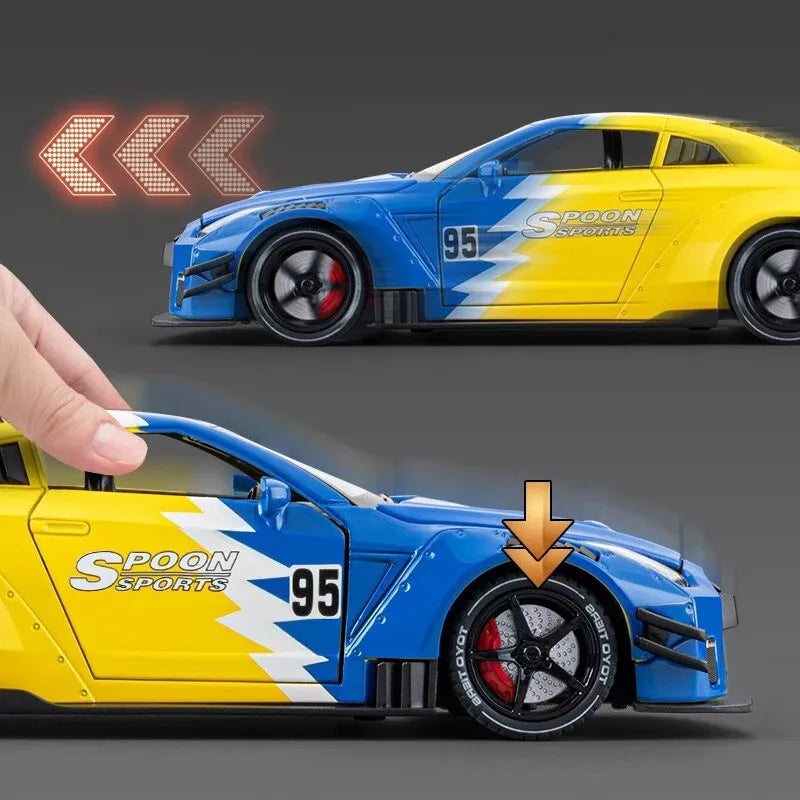 1:24 Diecast Nissan GTR R35 Model Car With Smoke