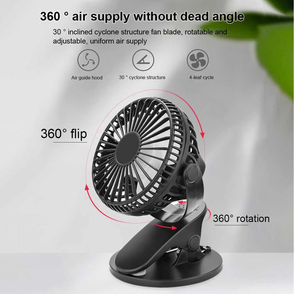 Rechargeable Mini Slim Table Clamp Fan
