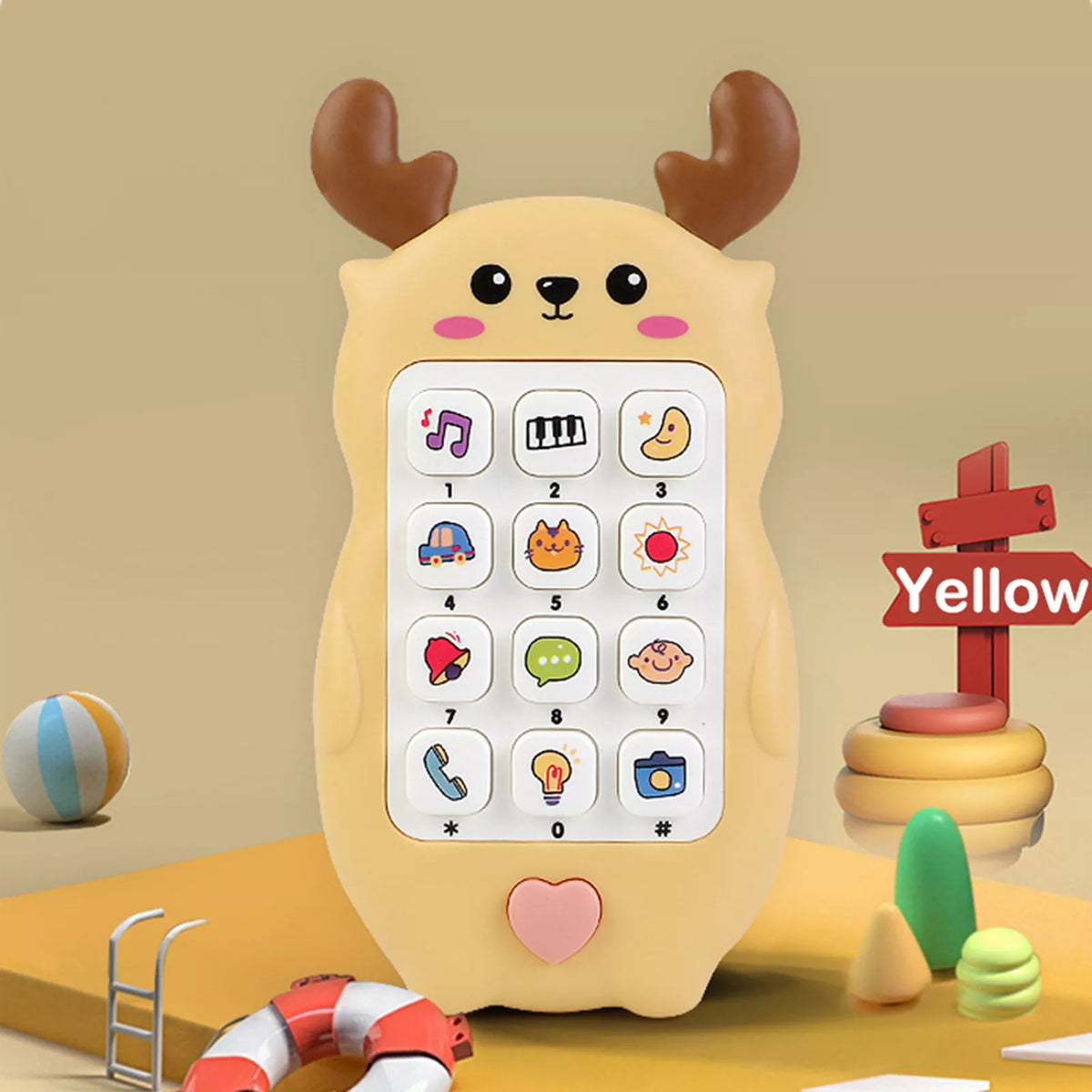 Deer Design Kids Musical Puzzle Mobile Phone
