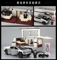 1:24 Diecast Tesla Pickup Truck With Trailer & Bike