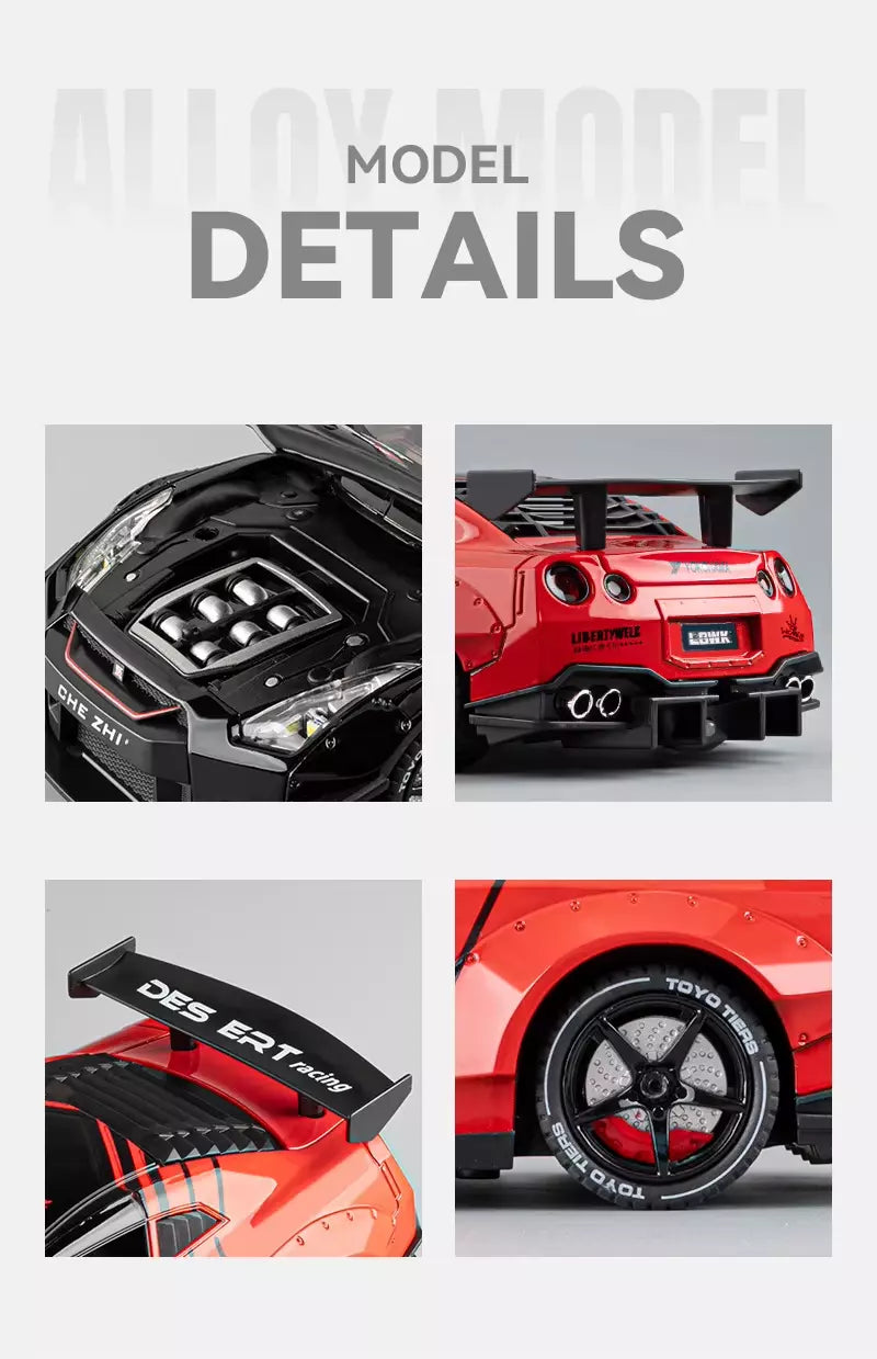 1:24 Diecast Nissan GTR R35 Model Car With Smoke
