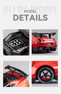 1:24 Diecast Nissan GTR R35 Model Car With Smoke