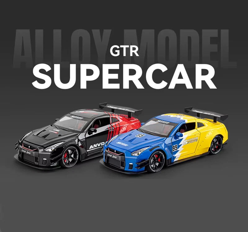 1:24 Diecast Nissan GTR R35 Model Car With Smoke