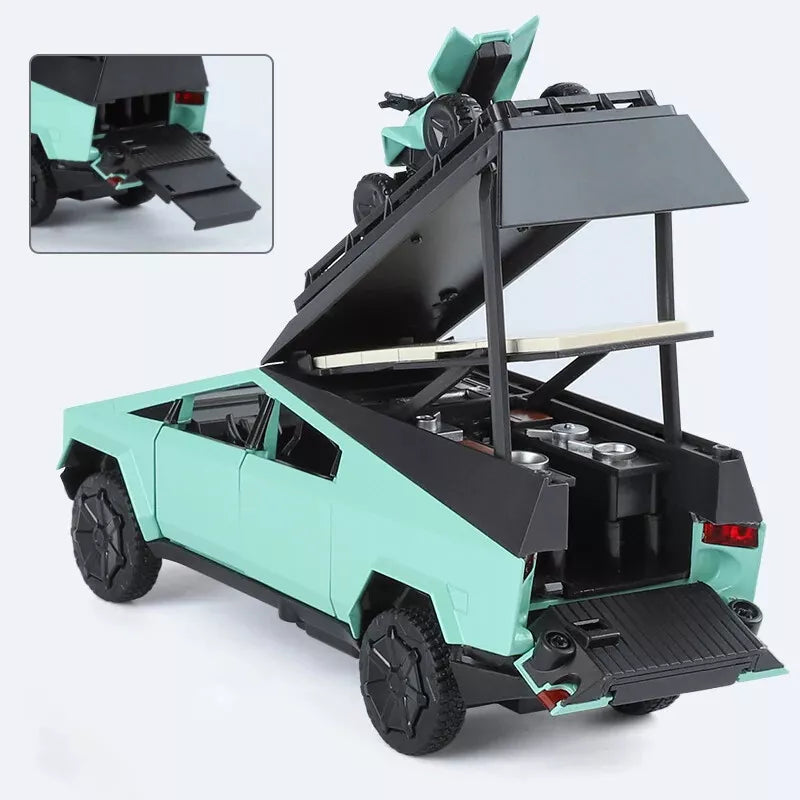 1:32 Diecast Tesla Camping Cybertruck With Bike