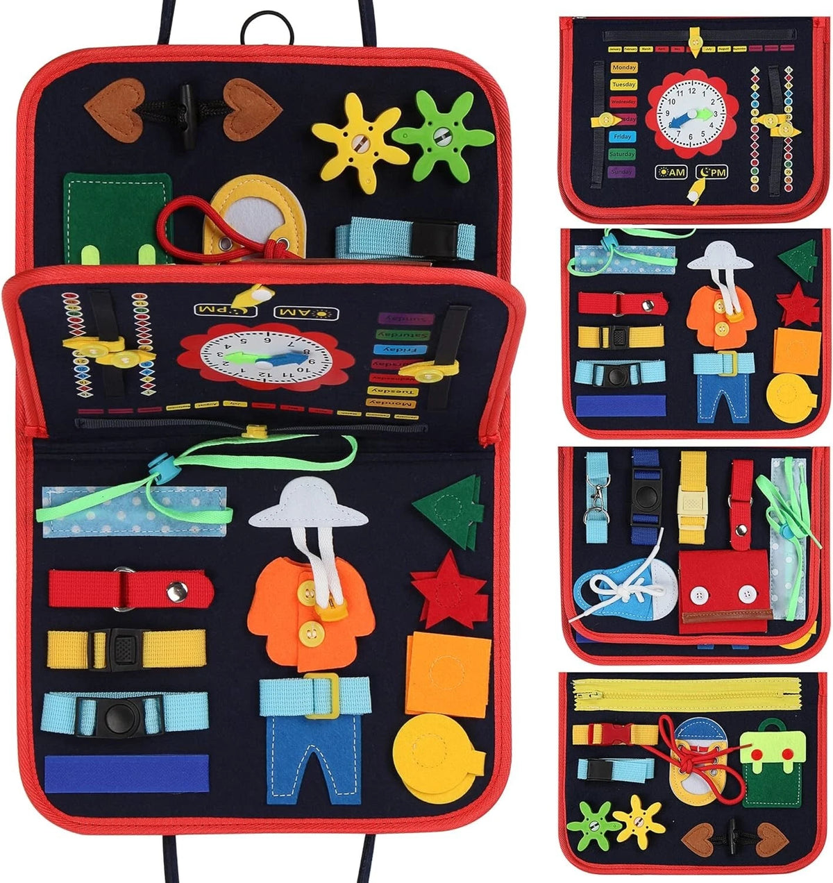 Montessori Multi-functional Activity Busy Book - Dark Blue