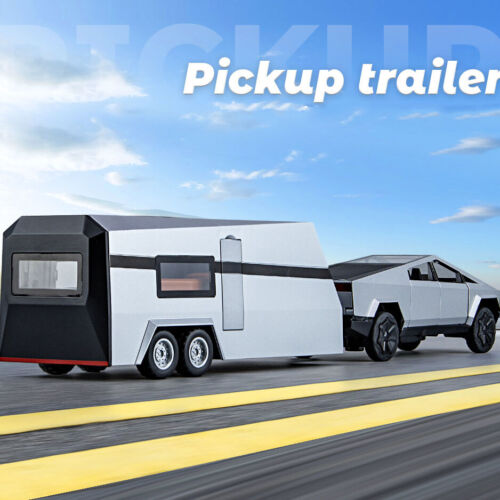 1:32 Tesla Pickup Truck With Trailer