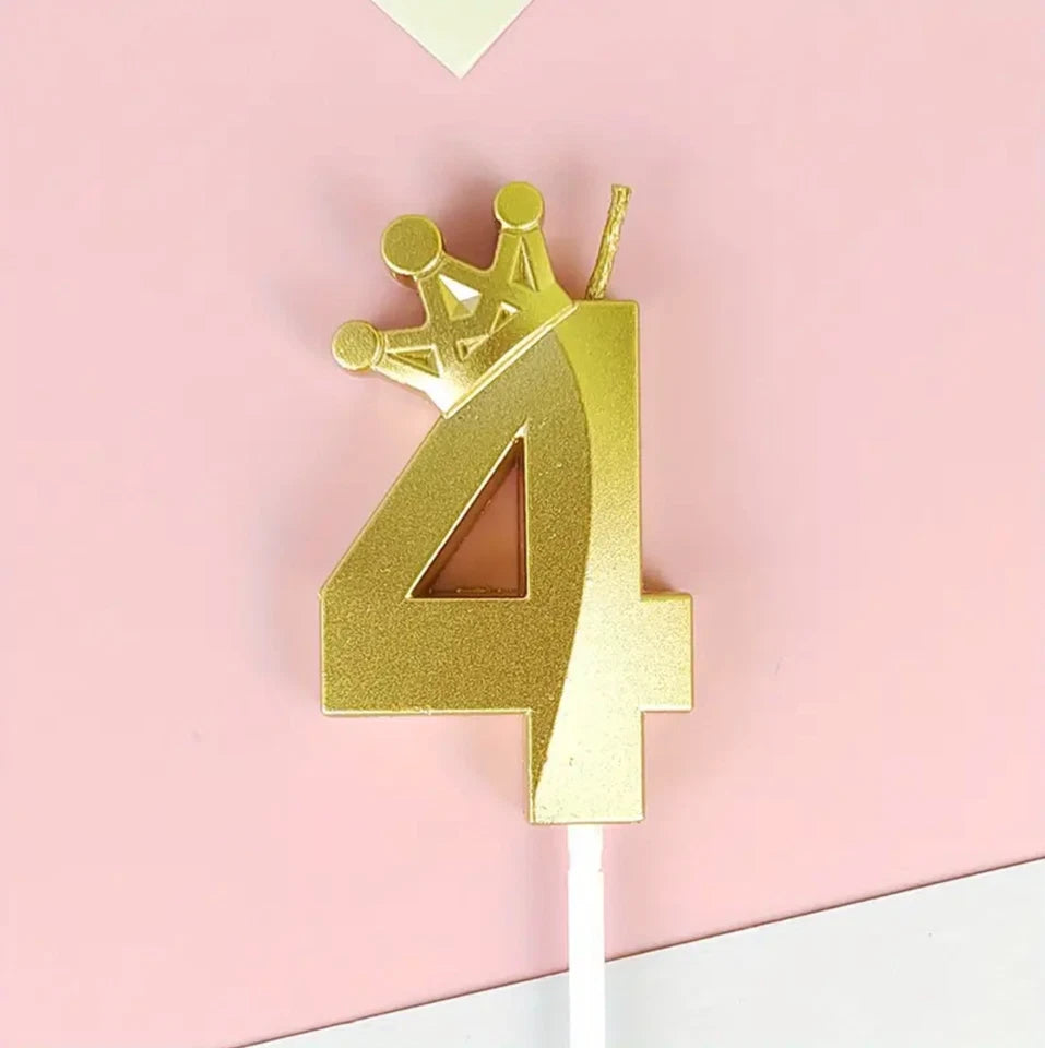 Number 4 Crown Designed Birthday Candle