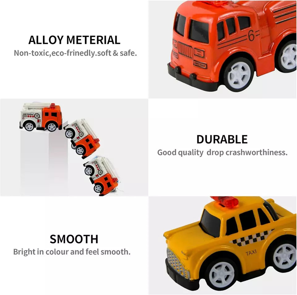 6Pcs Mini Alloy Pullback Cars - Assortment