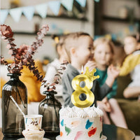 Number 8 Crown Designed Birthday Candle