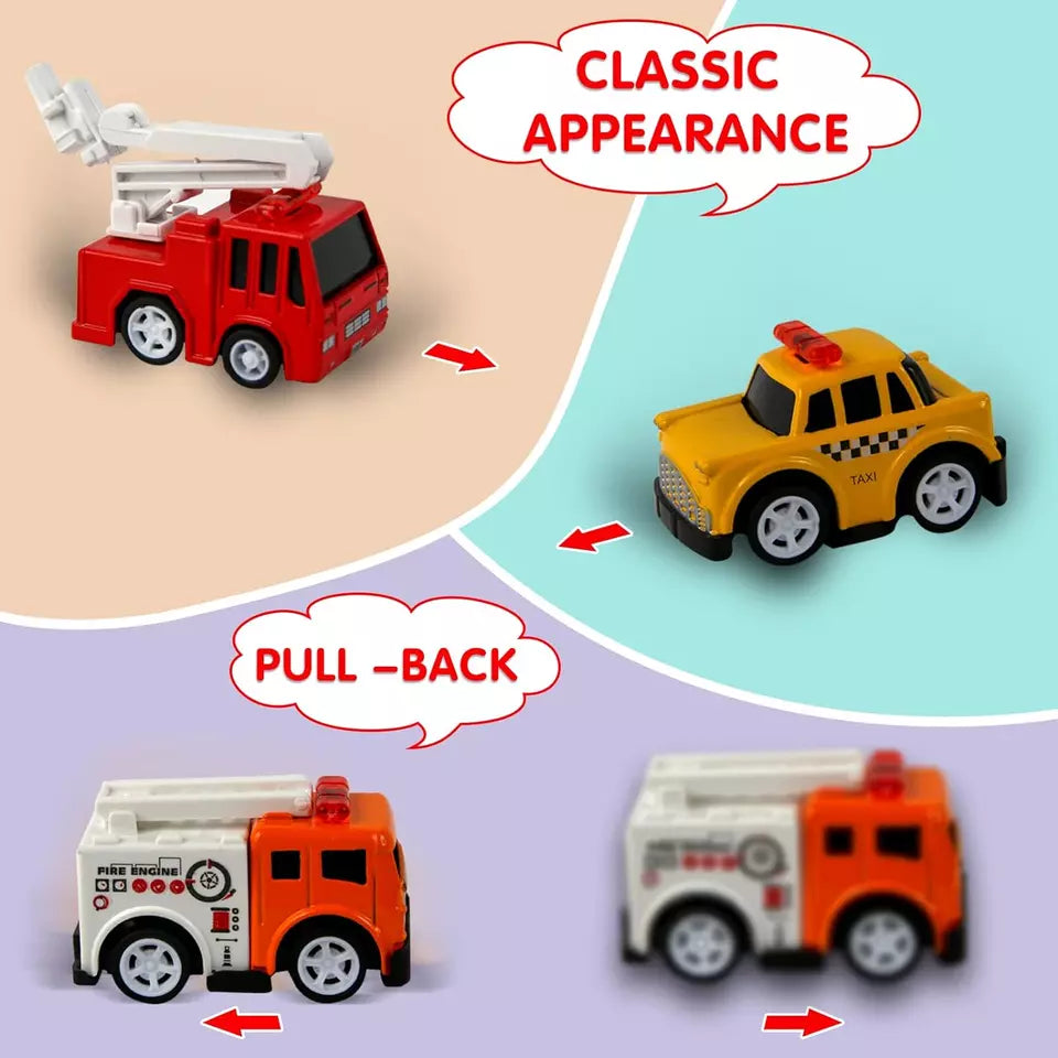 6Pcs Mini Alloy Pullback Cars - Assortment