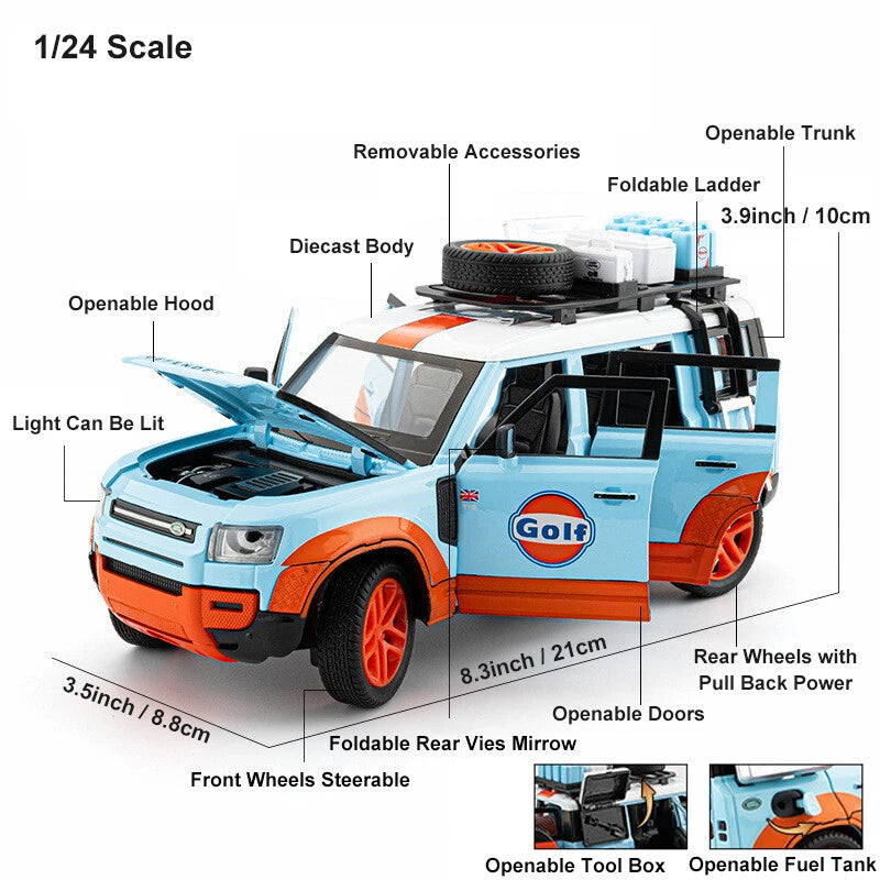 1:24 Diecast Land Rover Defender Modified Model