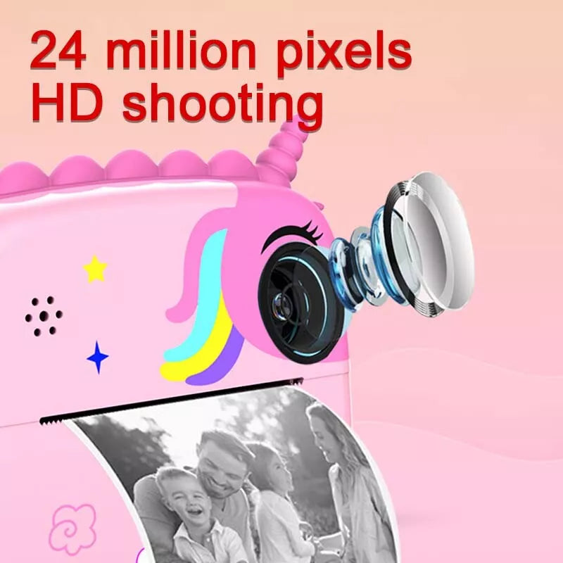 Kids Dual Lens Unicorn Instant Digital Printing Camera