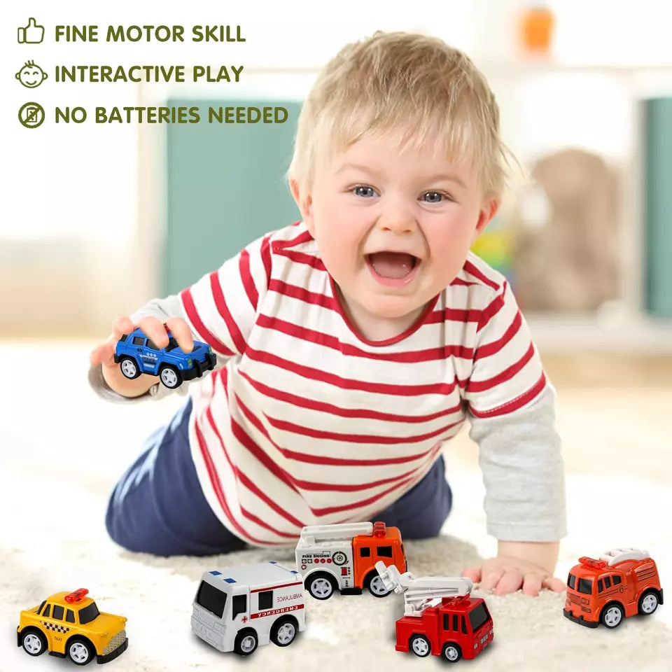 6Pcs Mini Alloy Pullback Cars - Assortment