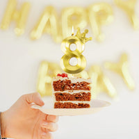 Number 8 Crown Designed Birthday Candle