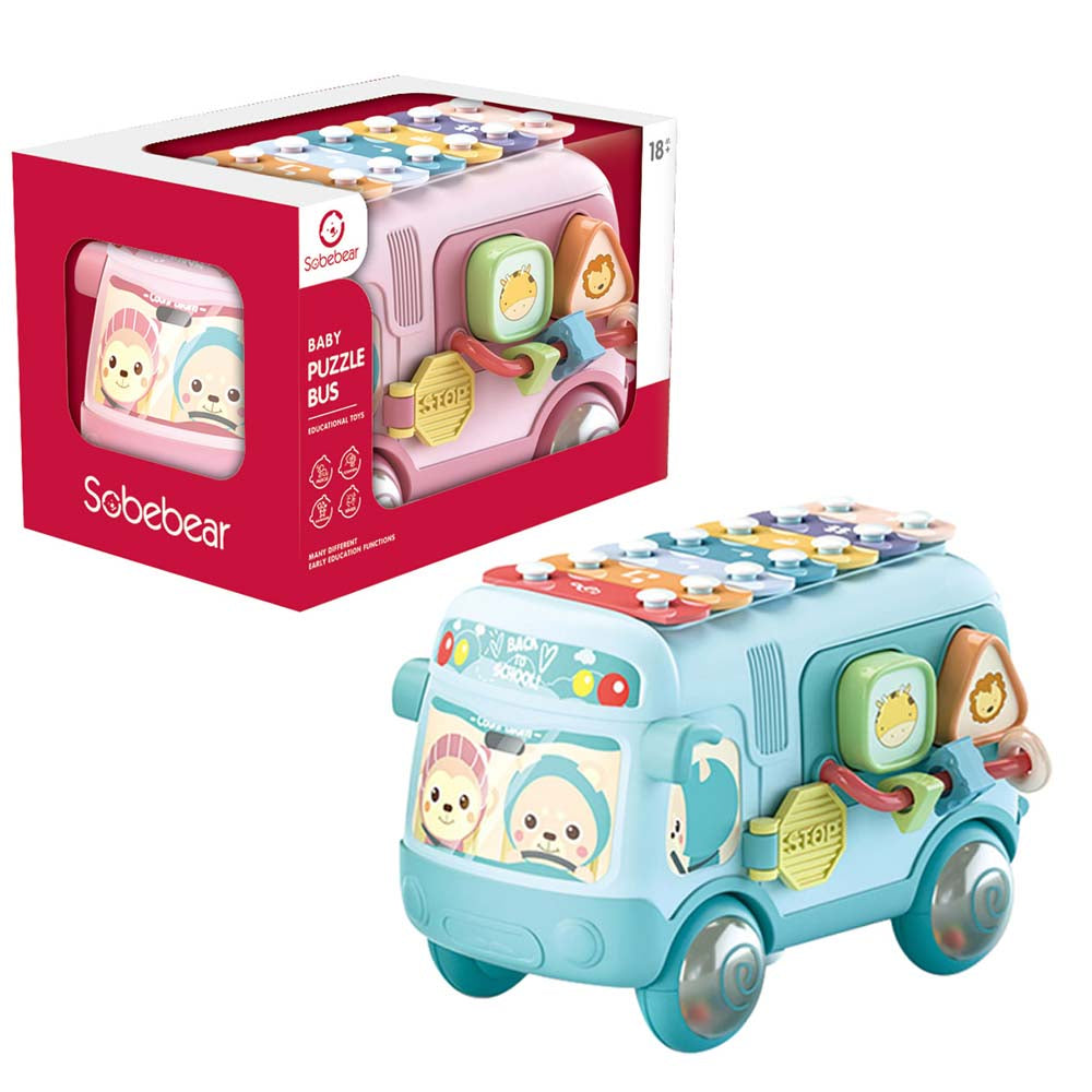 Sobebear Baby Musical Xylophone & Puzzle Bus