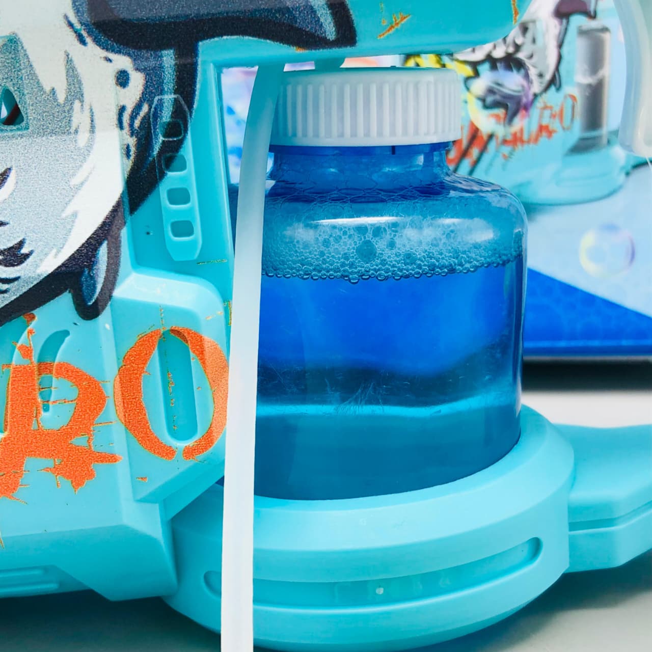 Electric Dual-Holes Shark Themed Colorful Bubble Gun