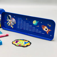 6Pcs Mini Spaceman Themed Tin Geometry Box