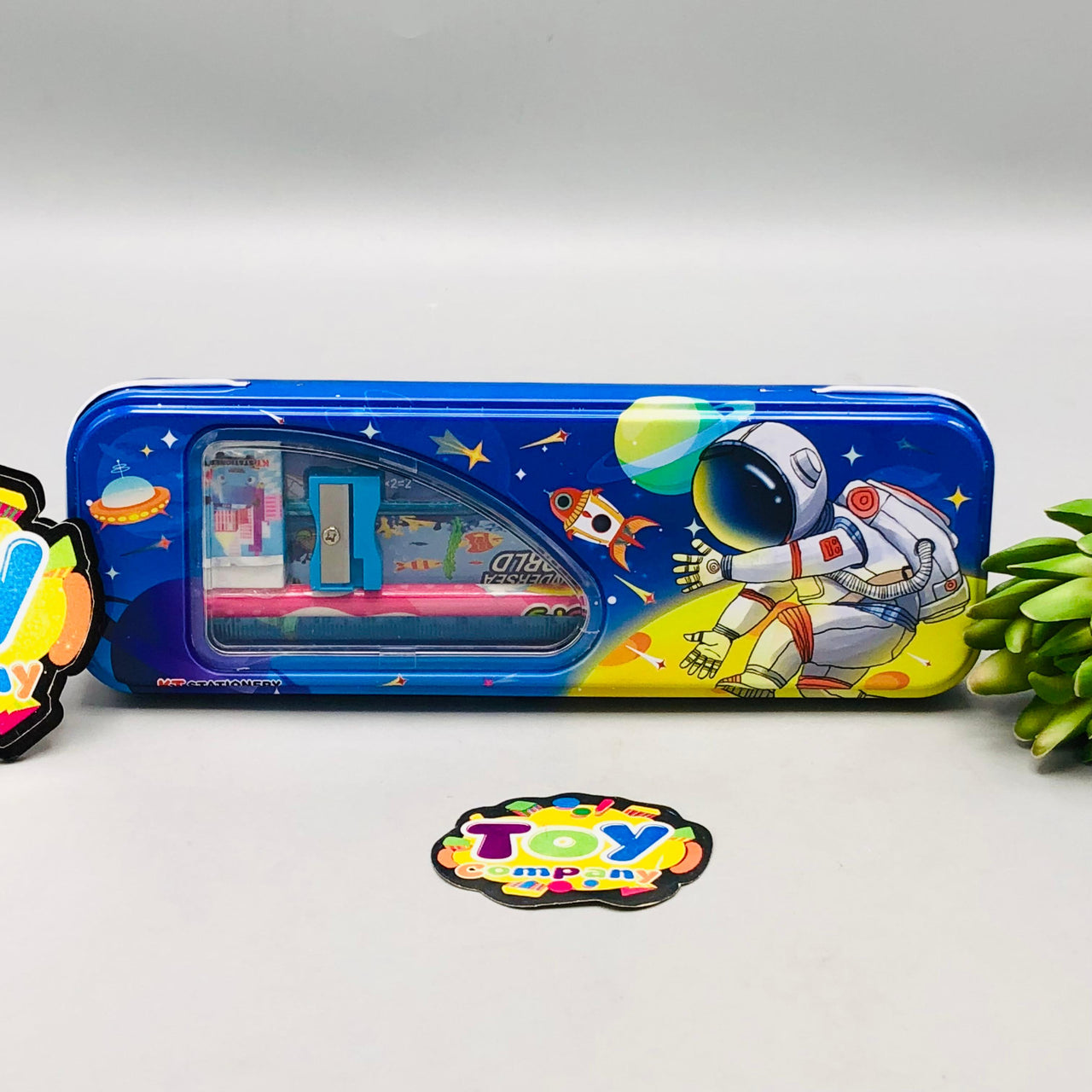 6Pcs Mini Spaceman Themed Tin Geometry Box