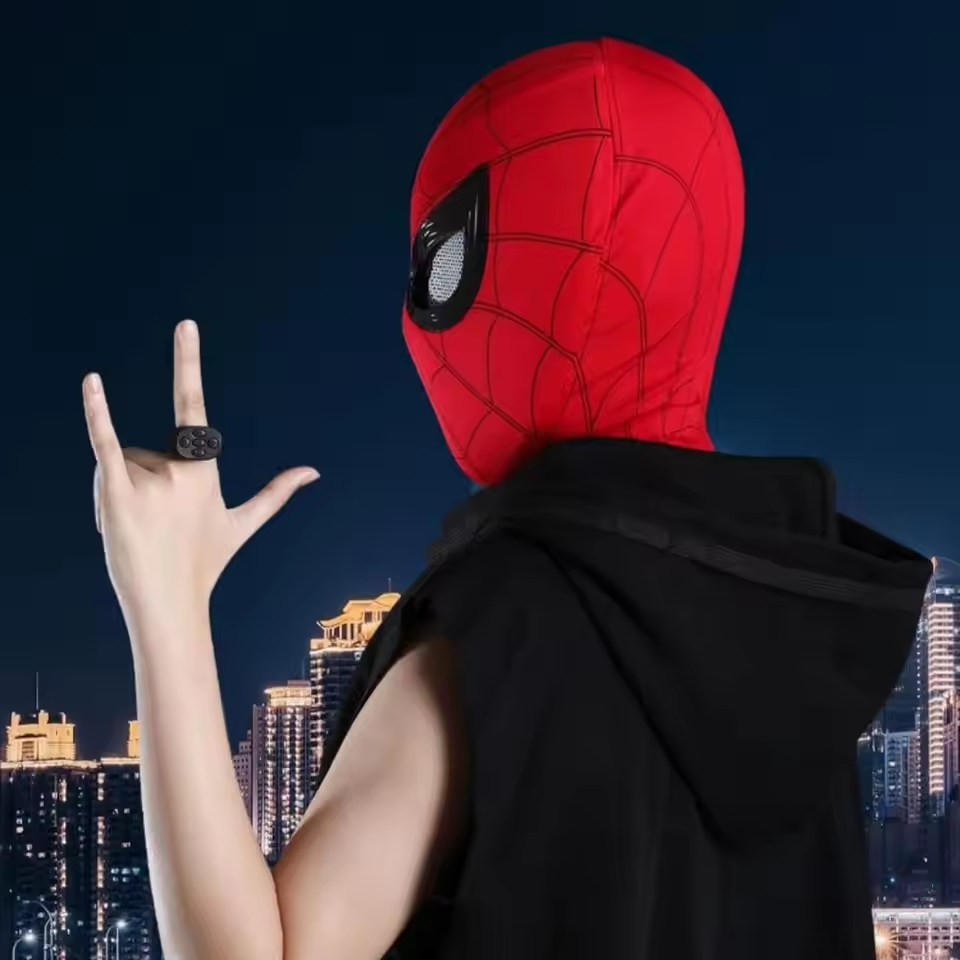 Ring Control Spiderman Blinking Eyes Cosplay Mask