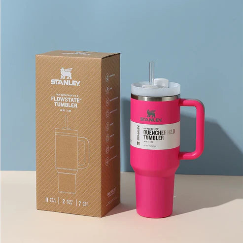 Stanley Insulated Tumbler With Straw - Dark Pink