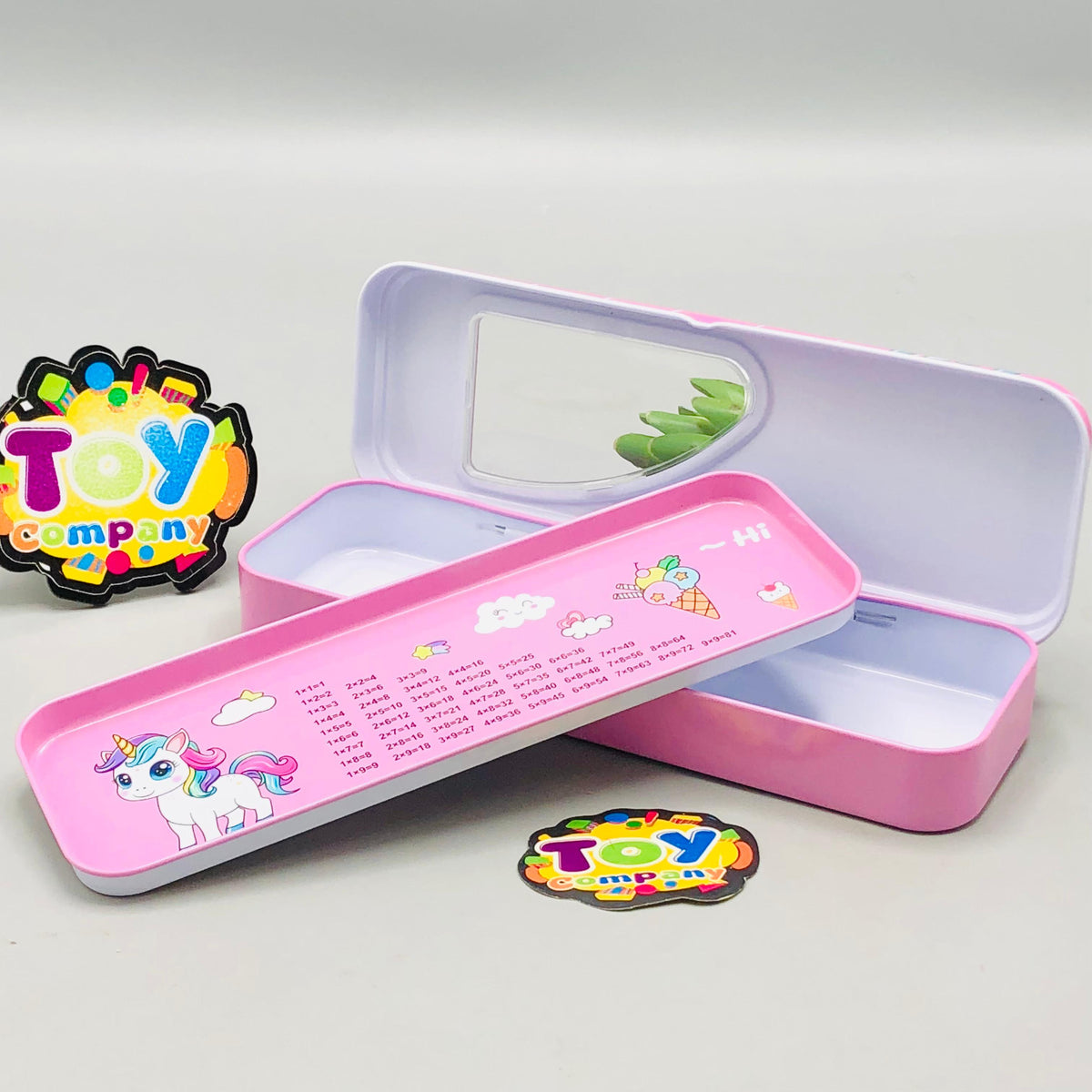 6Pcs Mini Unicorn Themed Tin Geometry Box