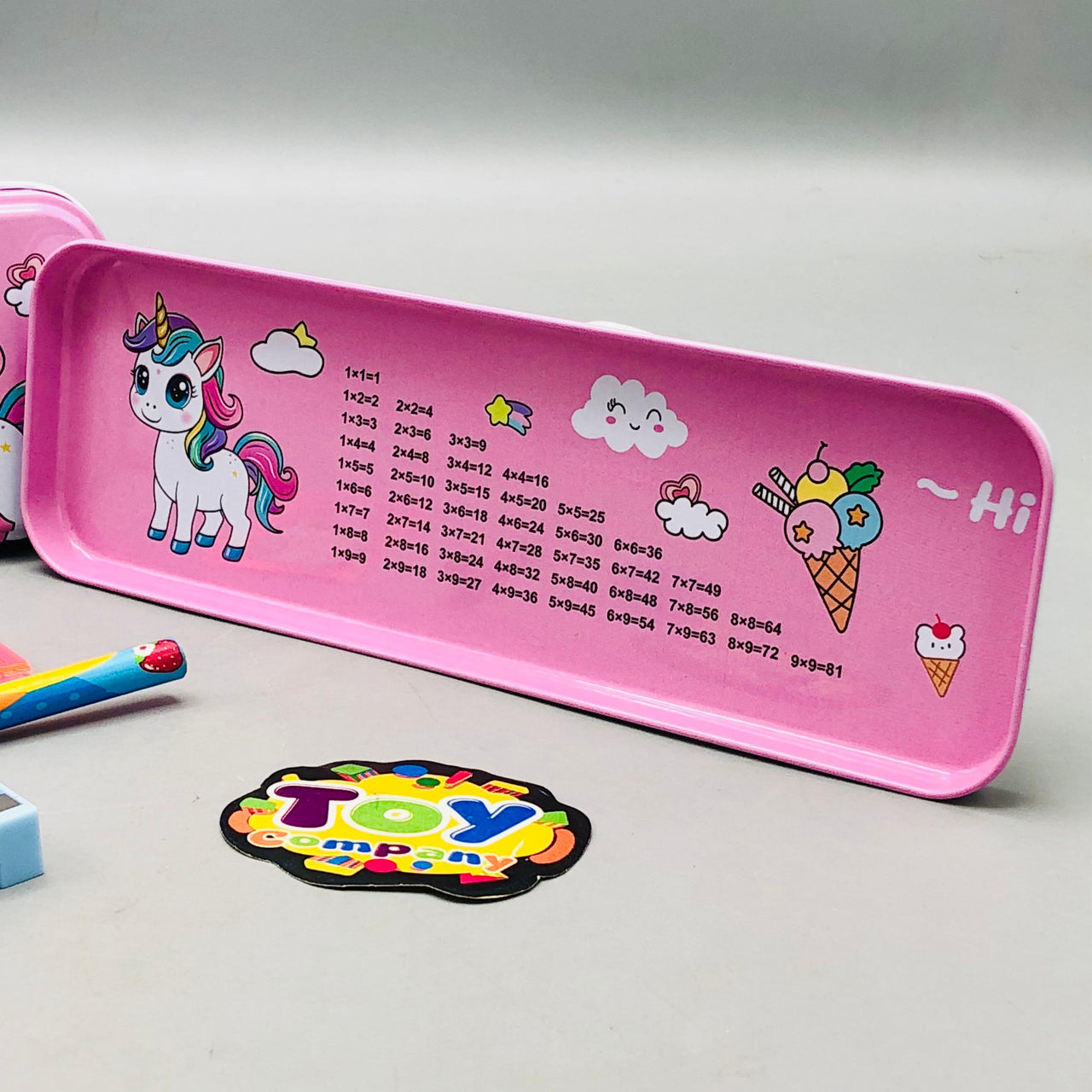 6Pcs Mini Unicorn Themed Tin Geometry Box