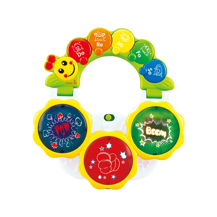 Toddlers Musical Drum With Foldable Handle & Lights