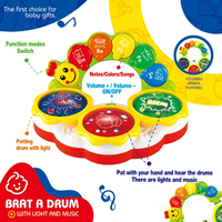 Toddlers Musical Drum With Foldable Handle & Lights