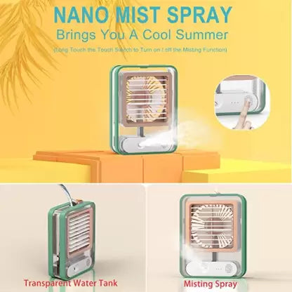 Transparent Spray & Light Air Conditioning Table Fan