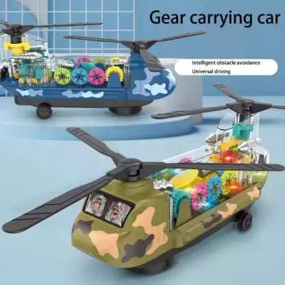 Musical Gear Transparent Helicopter With Lights
