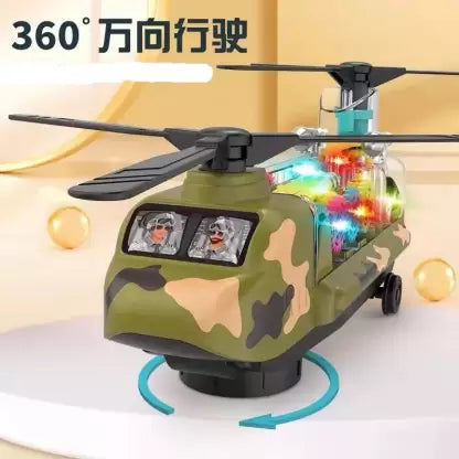 Musical Gear Transparent Helicopter With Lights