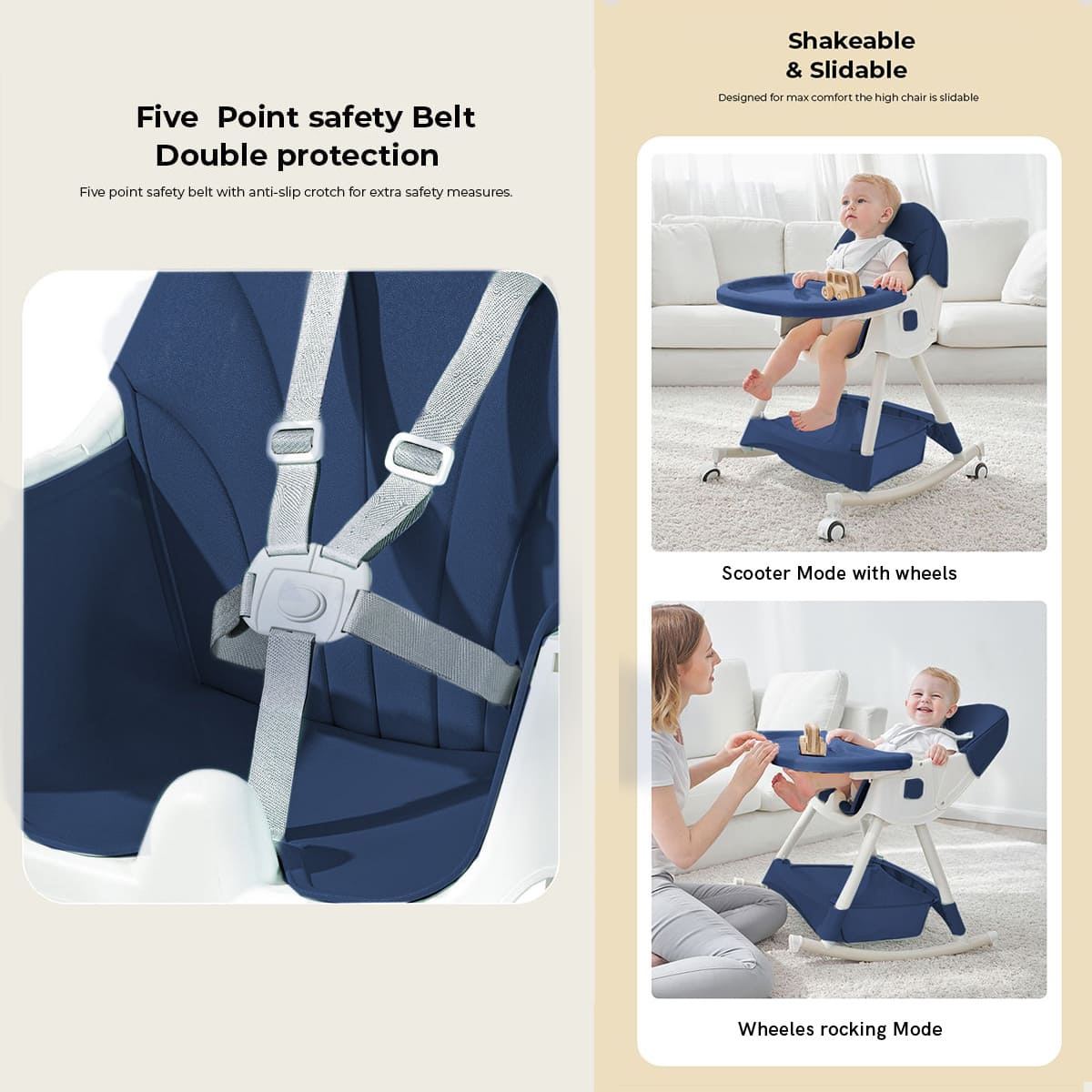4in1 Portable Table Talk High Chair For Kids