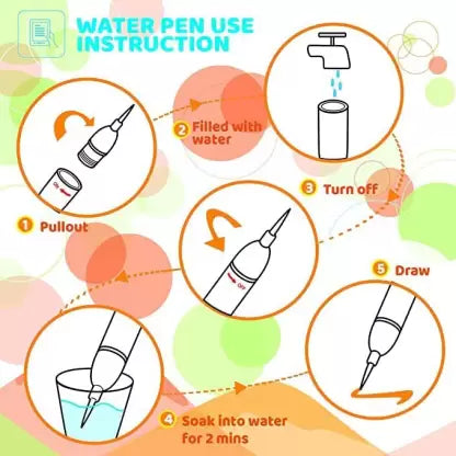 Magic Water Paint Book With Pen - Assortment