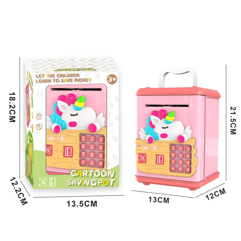Unicorn Themed Fingerprint & Swipe Card Unlock Piggy Bank