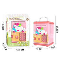 Unicorn Themed Fingerprint & Swipe Card Unlock Piggy Bank