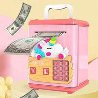 Unicorn Themed Fingerprint & Swipe Card Unlock Piggy Bank