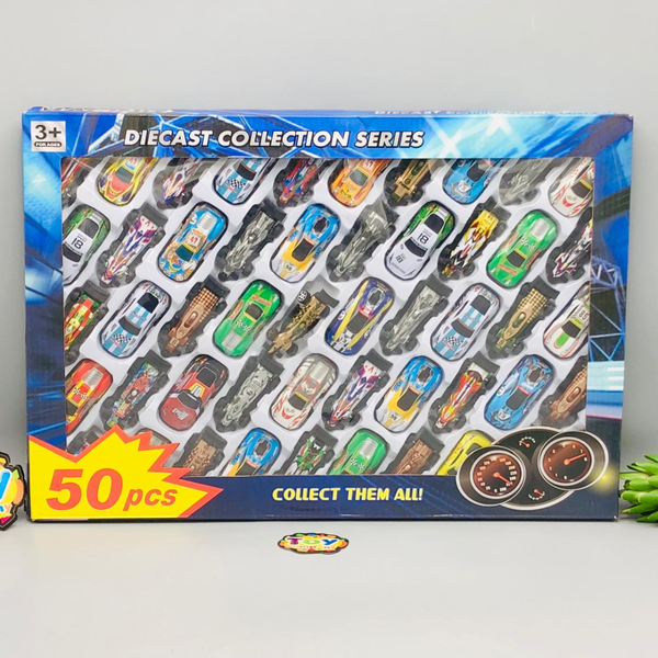 50Pcs Mini Metal Inertial Racing Cars Set