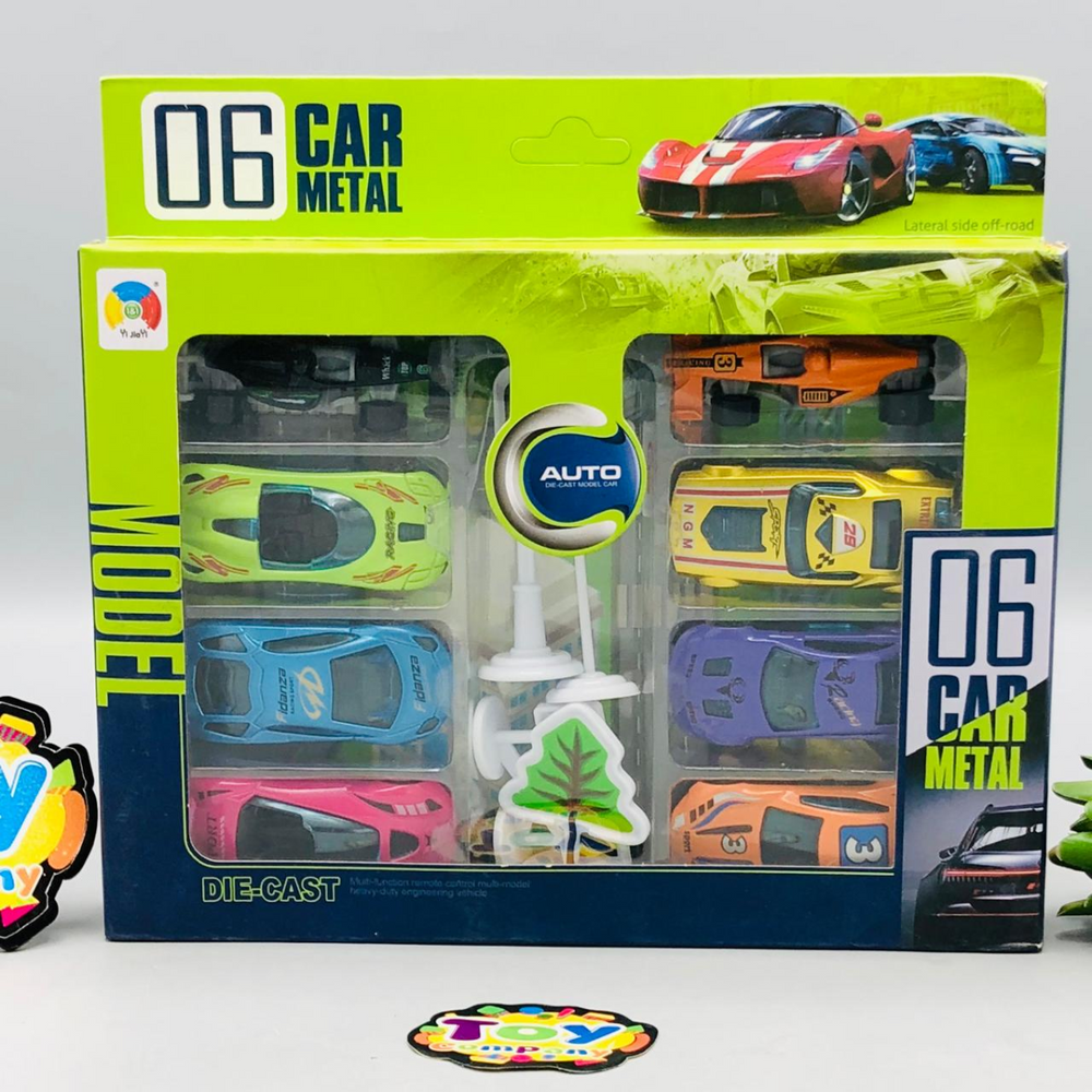 8Pcs Alloy Cars With Road Map