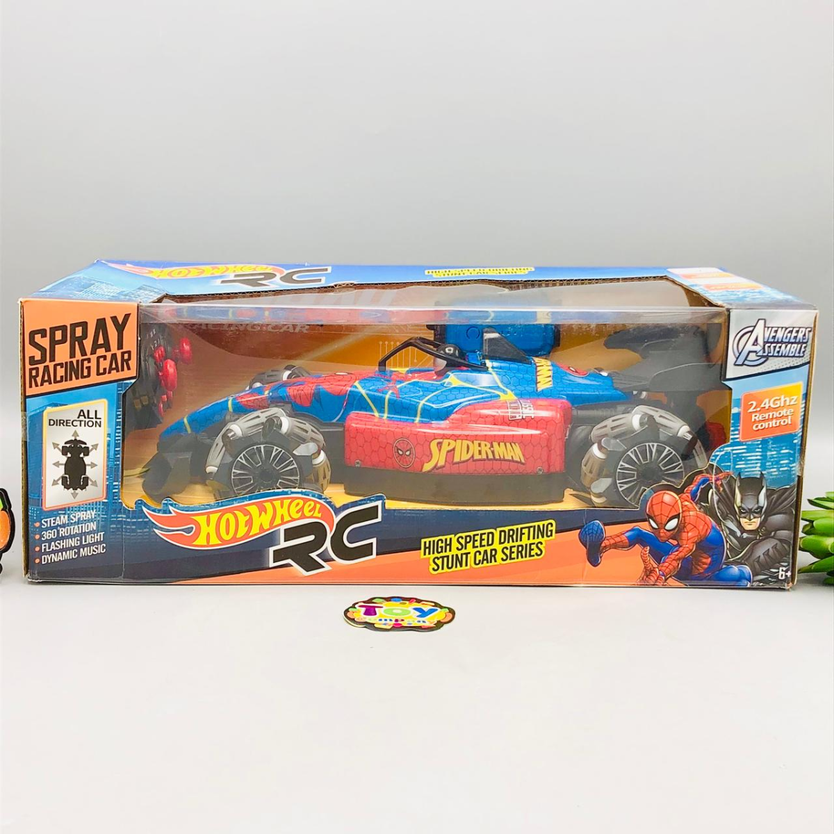 Remote & Watch Controlled Spiderman Themed Stunt Spray Car