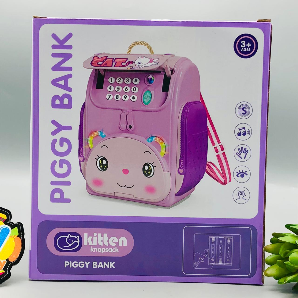 Multi-functional Kitten Knapsack Piggy Bank