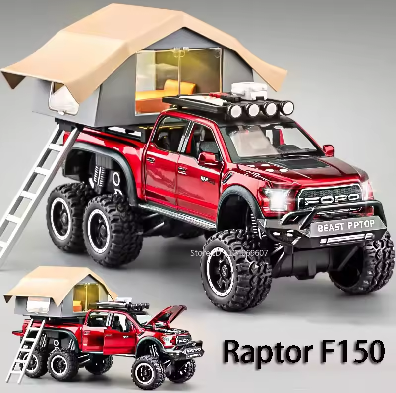 1:24 Diecast Ford Raptor F150 Camping Truck