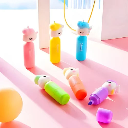 6Pcs Unicorn Themed Colorful Highlighter