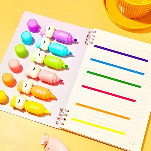 6Pcs Unicorn Themed Colorful Highlighter