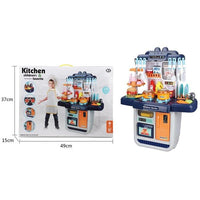 39Pcs Pretend Play Steam Kitchen Set With Light & Sound