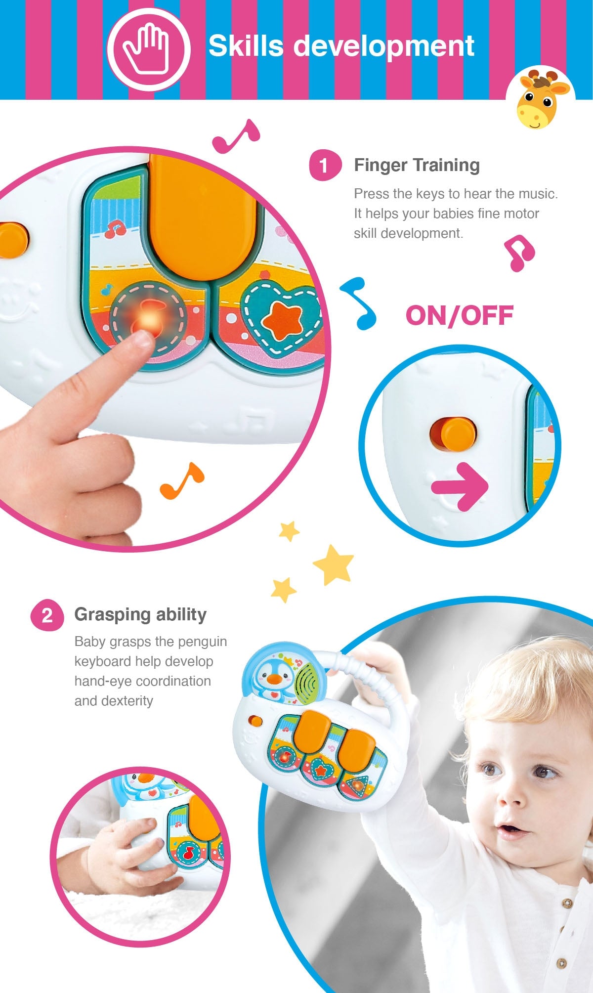WinFun Baby's Keyboard-Penguin Toy