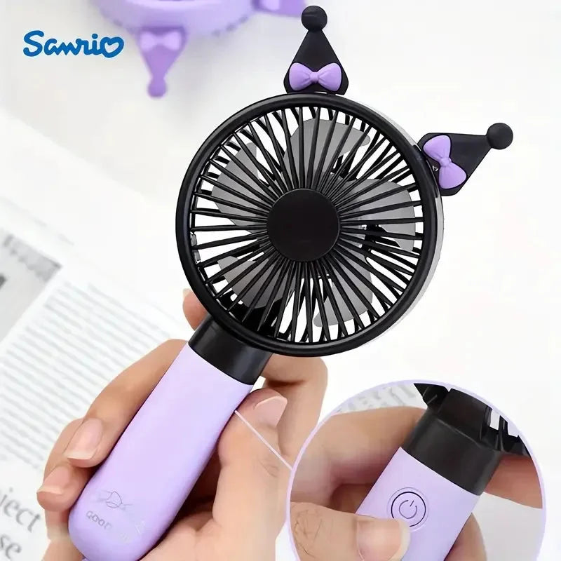 Kuromi Rechargeable Mini Handheld Fan With Strap
