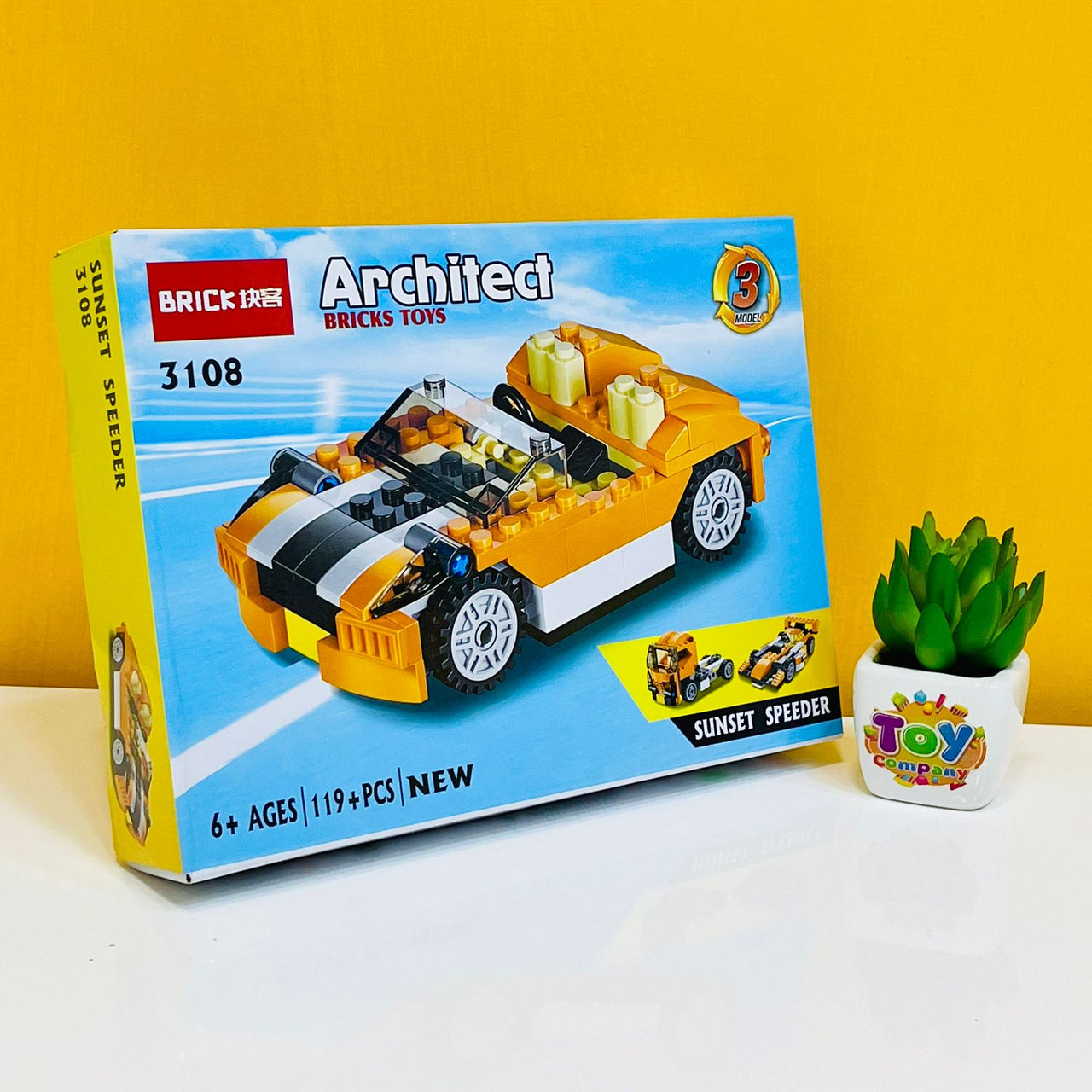 DIY 3in1 Sunset Speeder Lego Bricks Set - 119+Pcs