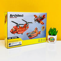 DIY 3in1 Red Rotors Lego Bricks Set - 145+Pcs