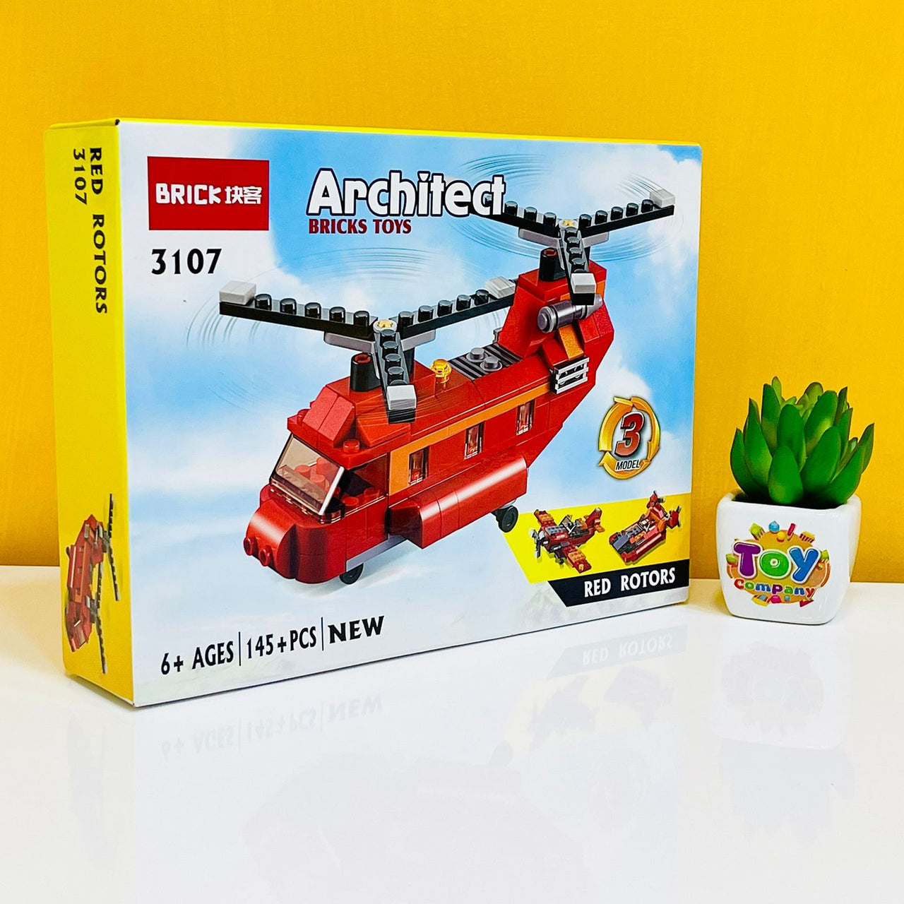 DIY 3in1 Red Rotors Lego Bricks Set - 145+Pcs