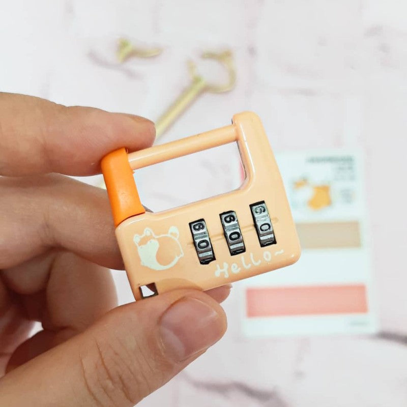 1Pc Mini 3 Digit Secret Password Lock - Assortment